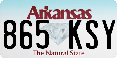 AR license plate 865KSY