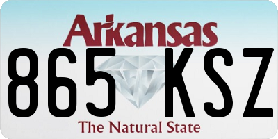 AR license plate 865KSZ