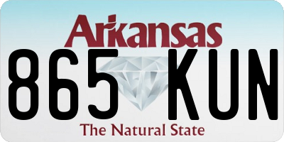 AR license plate 865KUN