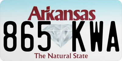 AR license plate 865KWA