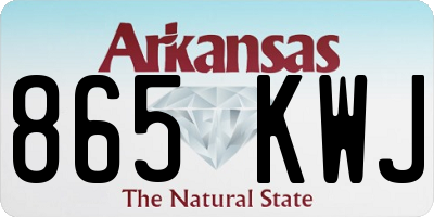 AR license plate 865KWJ