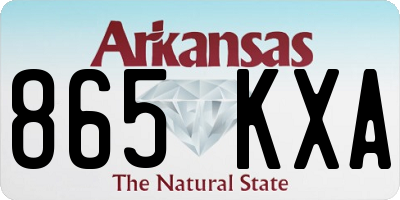 AR license plate 865KXA