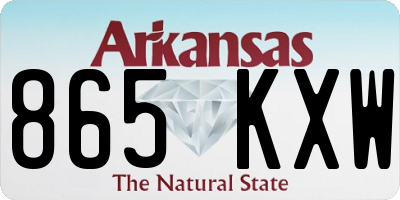 AR license plate 865KXW