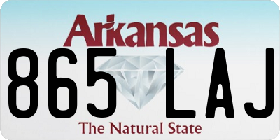 AR license plate 865LAJ