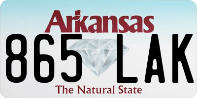 AR license plate 865LAK