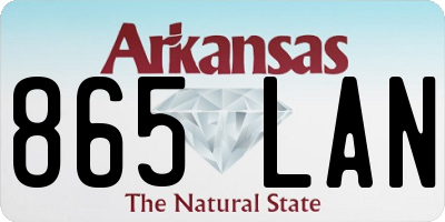 AR license plate 865LAN