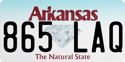 AR license plate 865LAQ