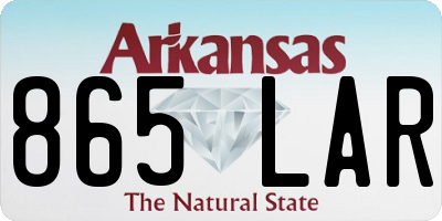 AR license plate 865LAR
