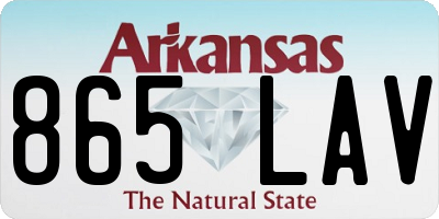 AR license plate 865LAV