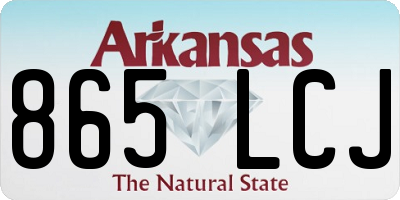 AR license plate 865LCJ