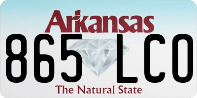 AR license plate 865LCO