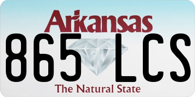 AR license plate 865LCS