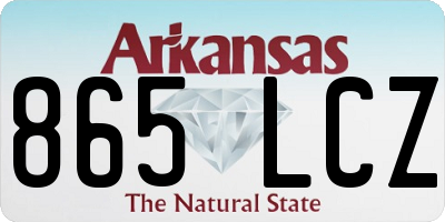 AR license plate 865LCZ