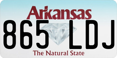 AR license plate 865LDJ
