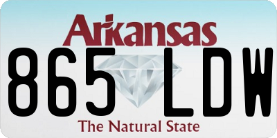 AR license plate 865LDW