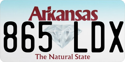 AR license plate 865LDX