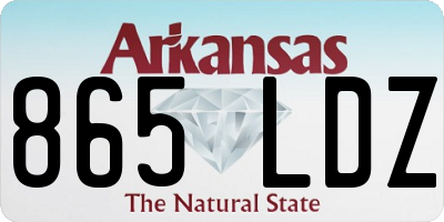 AR license plate 865LDZ