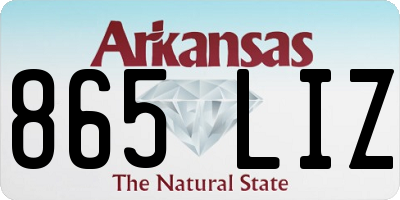 AR license plate 865LIZ
