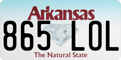 AR license plate 865LOL