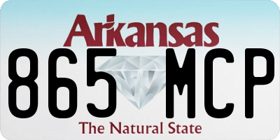 AR license plate 865MCP