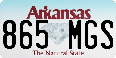 AR license plate 865MGS