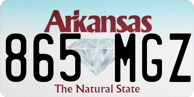 AR license plate 865MGZ