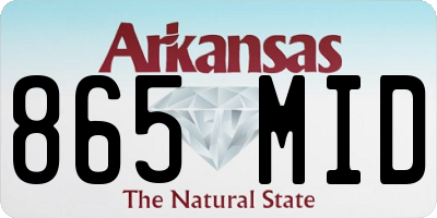 AR license plate 865MID