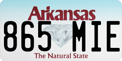 AR license plate 865MIE