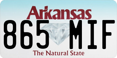 AR license plate 865MIF