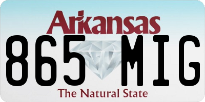 AR license plate 865MIG