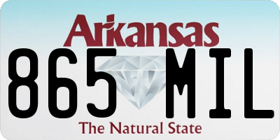 AR license plate 865MIL