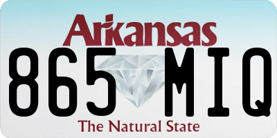 AR license plate 865MIQ