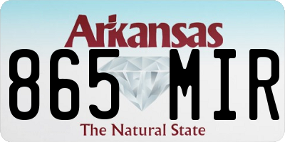 AR license plate 865MIR