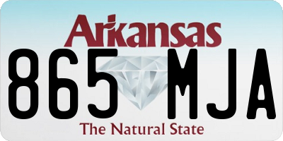 AR license plate 865MJA