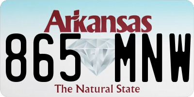 AR license plate 865MNW
