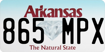 AR license plate 865MPX