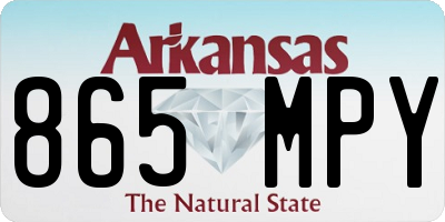 AR license plate 865MPY