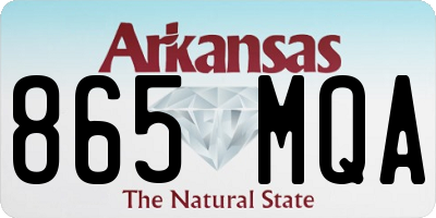 AR license plate 865MQA