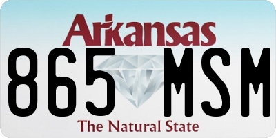 AR license plate 865MSM