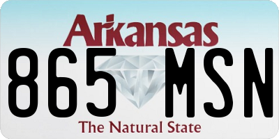 AR license plate 865MSN