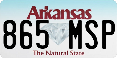 AR license plate 865MSP
