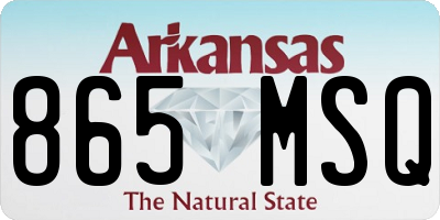 AR license plate 865MSQ