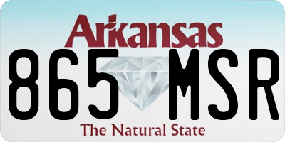AR license plate 865MSR