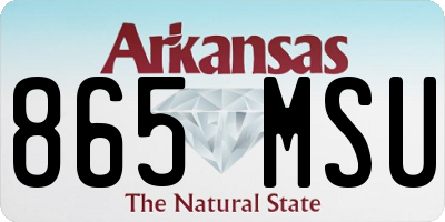 AR license plate 865MSU