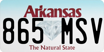 AR license plate 865MSV