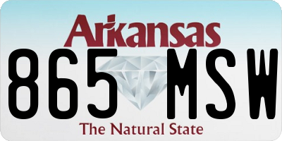 AR license plate 865MSW