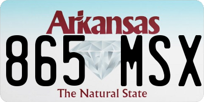 AR license plate 865MSX
