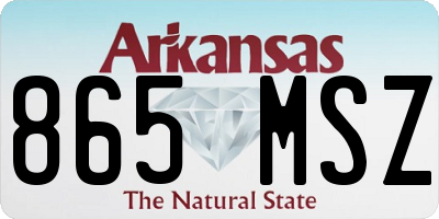 AR license plate 865MSZ