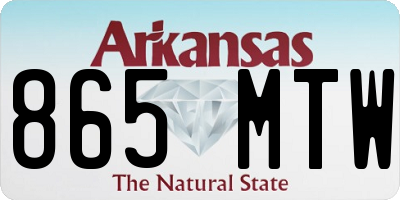 AR license plate 865MTW