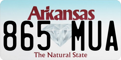 AR license plate 865MUA